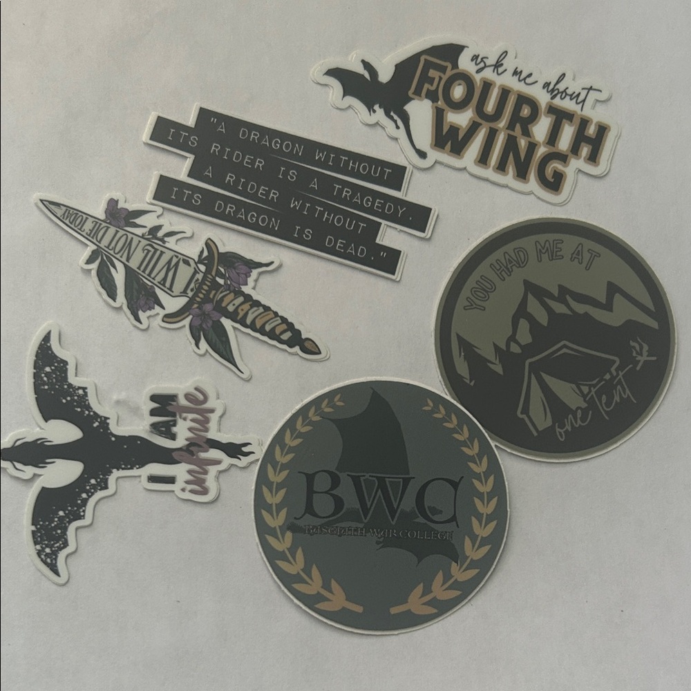 Fourth Wing Themed Sticker Set